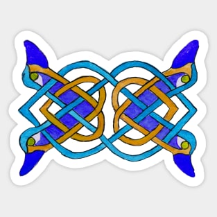 Bi-coloured Celtic tracery Sticker